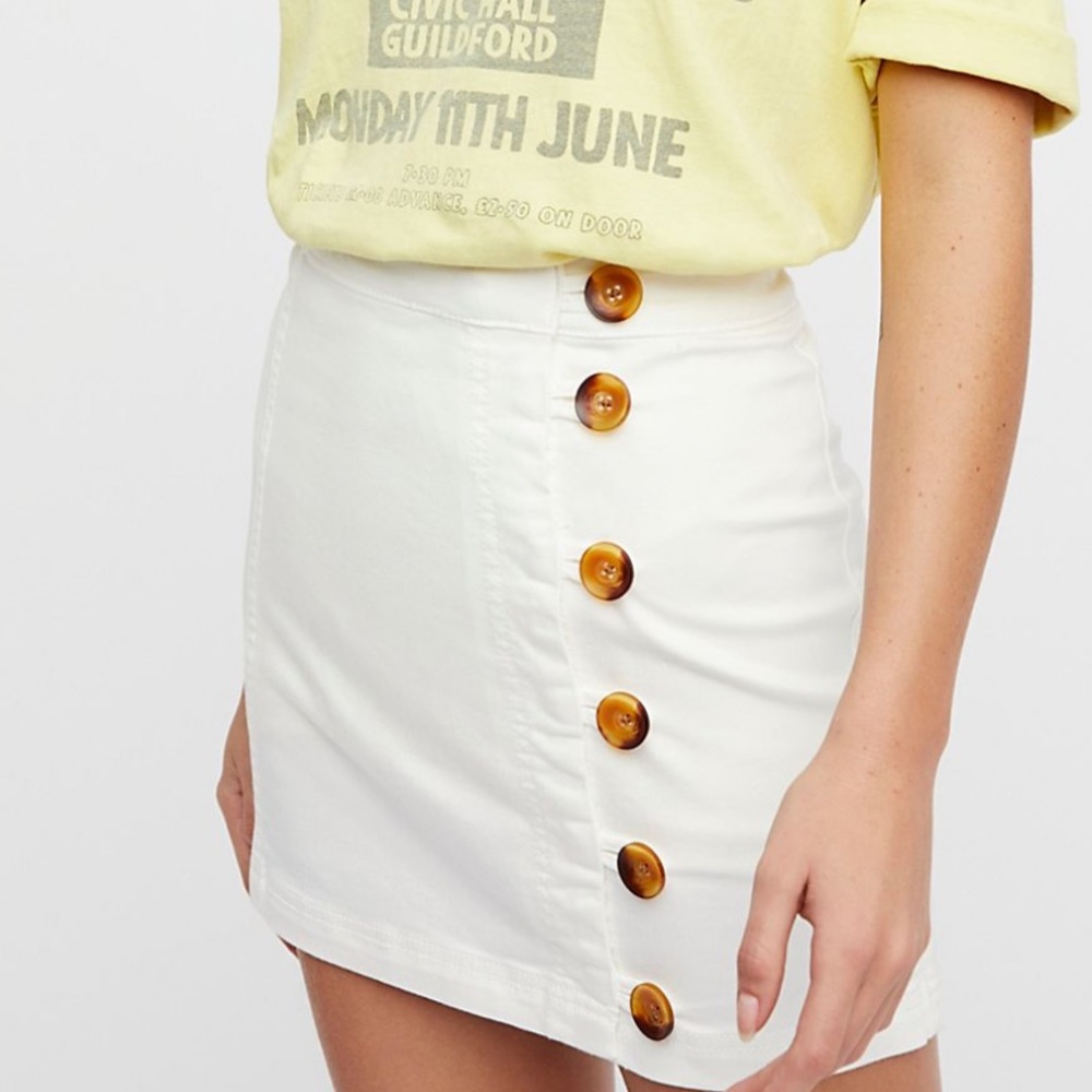 Free People Little Daisies White Mini Skirt